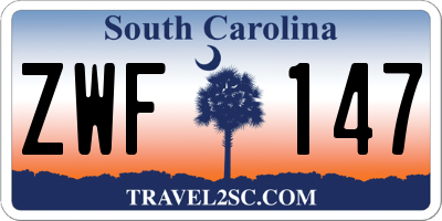 SC license plate ZWF147