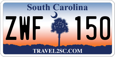 SC license plate ZWF150