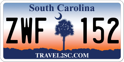 SC license plate ZWF152
