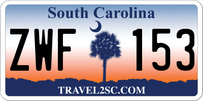 SC license plate ZWF153