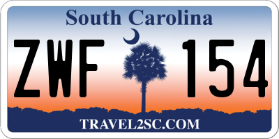 SC license plate ZWF154