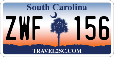 SC license plate ZWF156