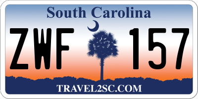 SC license plate ZWF157