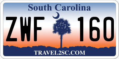 SC license plate ZWF160