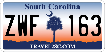 SC license plate ZWF163