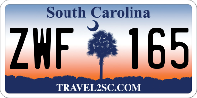 SC license plate ZWF165