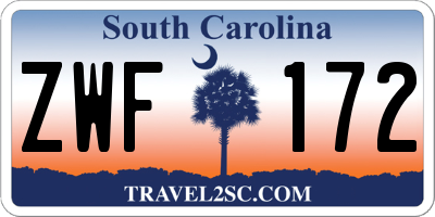 SC license plate ZWF172