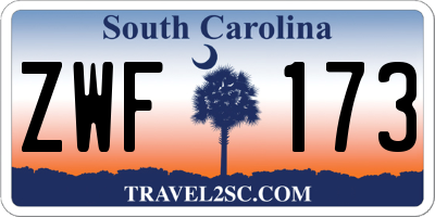 SC license plate ZWF173