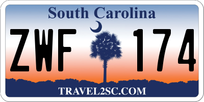 SC license plate ZWF174