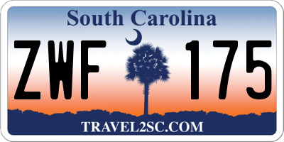 SC license plate ZWF175