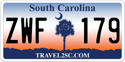 SC license plate ZWF179