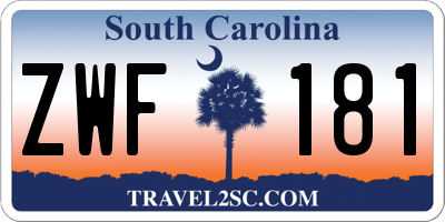 SC license plate ZWF181