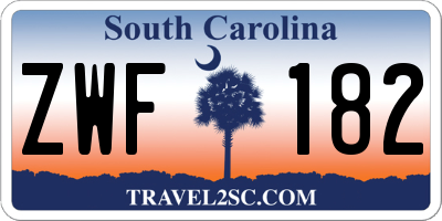 SC license plate ZWF182