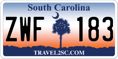 SC license plate ZWF183