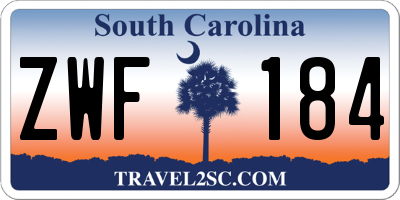SC license plate ZWF184