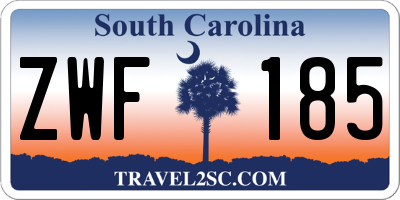SC license plate ZWF185