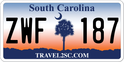 SC license plate ZWF187