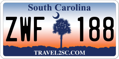 SC license plate ZWF188