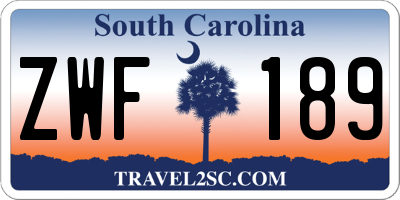 SC license plate ZWF189