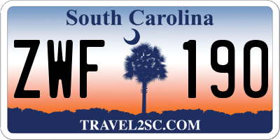 SC license plate ZWF190