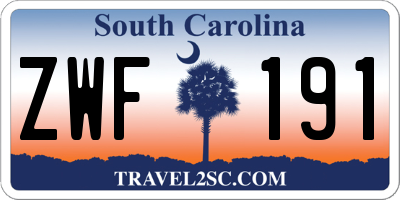 SC license plate ZWF191