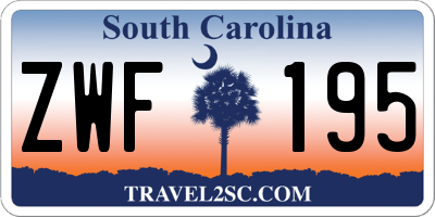 SC license plate ZWF195