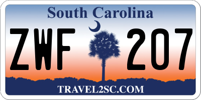 SC license plate ZWF207