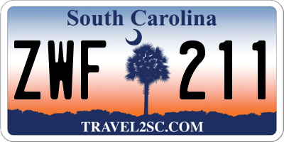 SC license plate ZWF211
