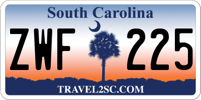SC license plate ZWF225