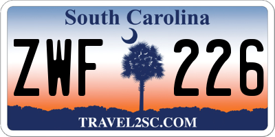 SC license plate ZWF226