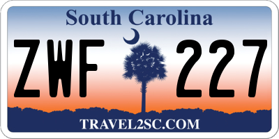 SC license plate ZWF227