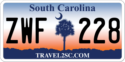 SC license plate ZWF228