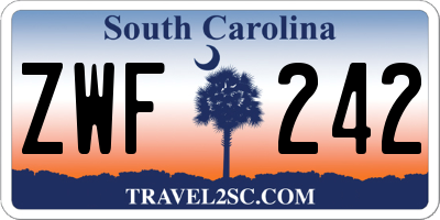 SC license plate ZWF242