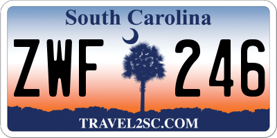 SC license plate ZWF246
