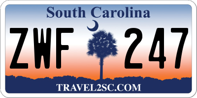SC license plate ZWF247