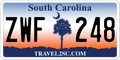 SC license plate ZWF248