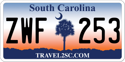 SC license plate ZWF253