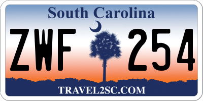 SC license plate ZWF254