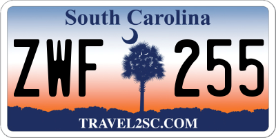 SC license plate ZWF255