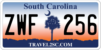 SC license plate ZWF256