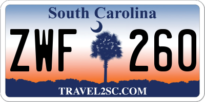 SC license plate ZWF260