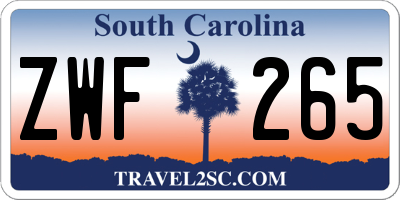SC license plate ZWF265
