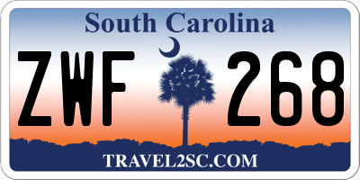 SC license plate ZWF268