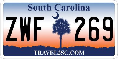 SC license plate ZWF269
