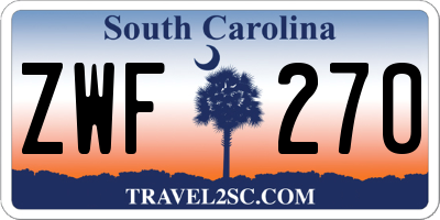 SC license plate ZWF270
