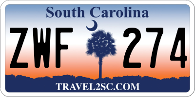 SC license plate ZWF274