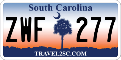 SC license plate ZWF277