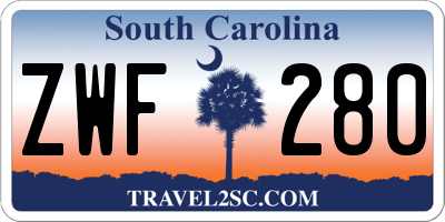 SC license plate ZWF280