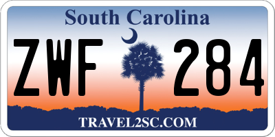SC license plate ZWF284