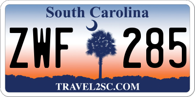 SC license plate ZWF285